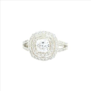 NO RESERVE 7.38 Ct Cubic Zirconia 925 Sterling Silver Ring