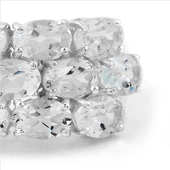 NO RESERVE 7.45 Ct Oval White Topaz, 925 Sterling Silver Ring