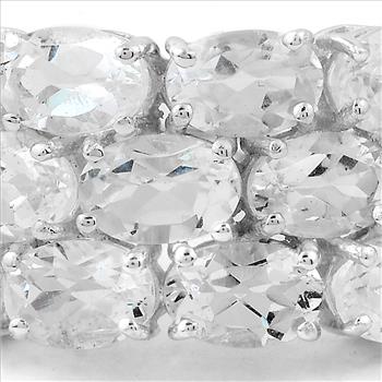 NO RESERVE 7.45 Ct Oval White Topaz, 925 Sterling Silver Ring