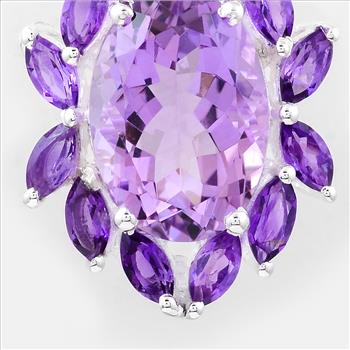 NO RESERVE 7.49 Ct Oval Amethyst, 925 Sterling Silver Pendant