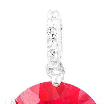 NO RESERVE 7.61 Ct Round Pink Topaz, White Zircon, 925 Sterling Silver Pendant