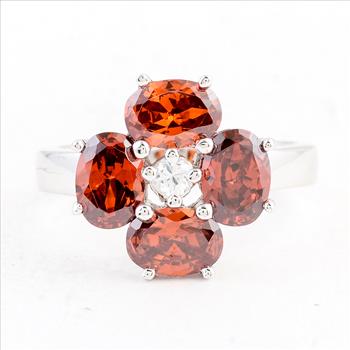 NO RESERVE 7.76 Ct Cubic Zirconia 925 Sterling Silver Ring