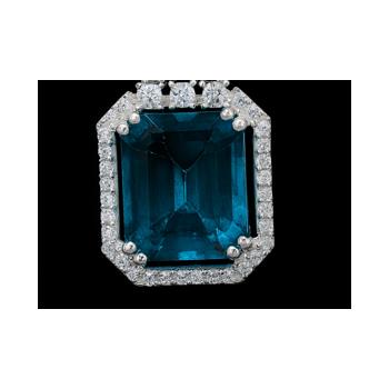 NO RESERVE 7.81 Ct Octagon Paraiba Topaz, Cubic Zirconia 925 Sterling Silver Pendant