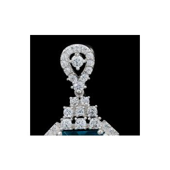 NO RESERVE 7.81 Ct Octagon Paraiba Topaz, Cubic Zirconia 925 Sterling Silver Pendant