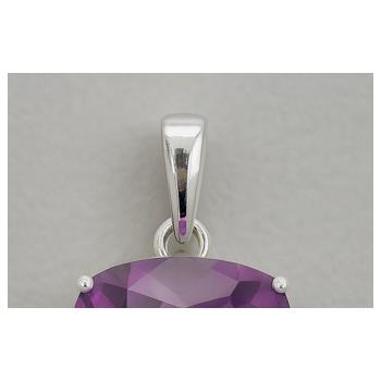 NO RESERVE 7.99 Ct Cushion Amethyst, Cubic Zirconia 925 Sterling Silver Pendant