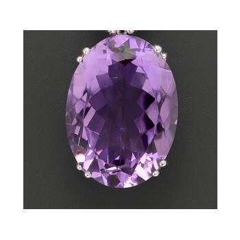 NO RESERVE 8.22 Ct Oval Amethyst, Swiss Blue Topaz 925 Sterling Silver Pendant