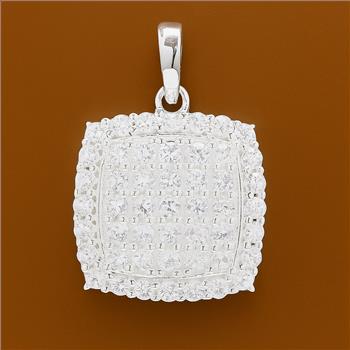 NO RESERVE 8.30 Ct Round Cubic Zirconia 925 Sterling Silver Pendant