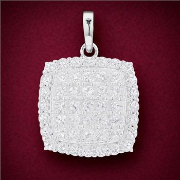 NO RESERVE 8.30 Ct Round Cubic Zirconia 925 Sterling Silver Pendant