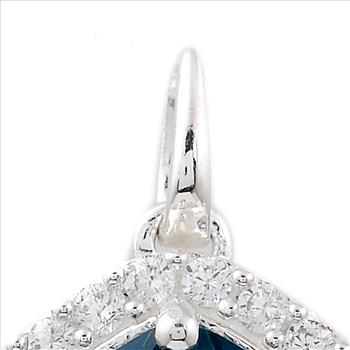 NO RESERVE 8.47 Ct Cushion Lbt Color Topaz, Cubic Zirconia, 925 Sterling Silver Pendant