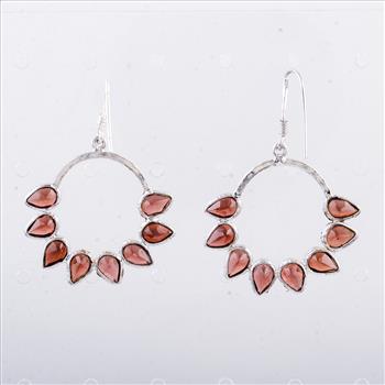 NO RESERVE 8.55 Ct Garnet 925 Sterling Silver Earrings