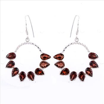 NO RESERVE 8.55 Ct Garnet 925 Sterling Silver Earrings