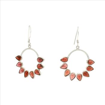 NO RESERVE 8.60 Ct Garnet 925 Sterling Silver Earrings