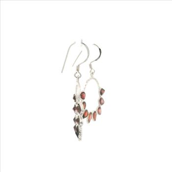 NO RESERVE 8.60 Ct Garnet 925 Sterling Silver Earrings