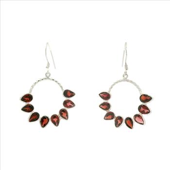 NO RESERVE 8.60 Ct Garnet 925 Sterling Silver Earrings