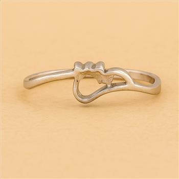 No Reserve 925 Sterling Silver 0.00 Ct Plain Ring