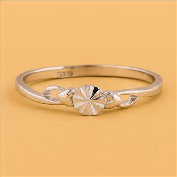 No Reserve 925 Sterling Silver 0.00 Ct Plain Ring