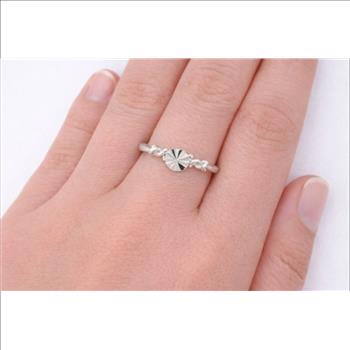 No Reserve 925 Sterling Silver 0.00 Ct Plain Ring