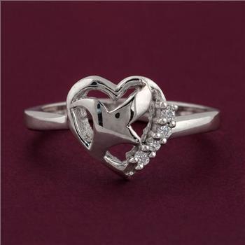 NO RESERVE 925 Sterling Silver 0.08 Ct Round Cubic Zirconia Ring 7 US Ring Size