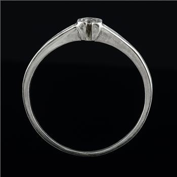 No Reserve 925 Sterling Silver 0.15 Ct Cubic Zirconia Ring 7 US Ring Size