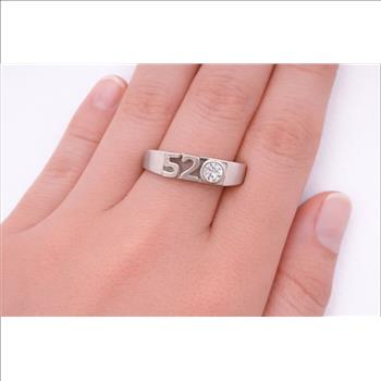 No Reserve 925 Sterling Silver 0.20 Ct Cubic Zirconia Ring