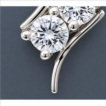 No Reserve 925 Sterling Silver 0.24 Ct Round Cubic Zirconia Pendant