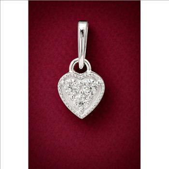 No Reserve 925 Sterling Silver 0.30 Ct Round Cubic Zirconia Pendant