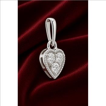 No Reserve 925 Sterling Silver 0.30 Ct Round Cubic Zirconia Pendant
