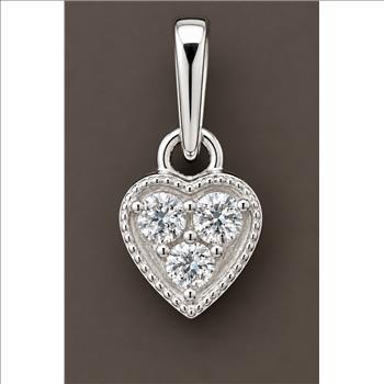 No Reserve 925 Sterling Silver 0.30 Ct Round Cubic Zirconia Pendant