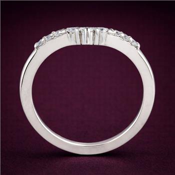 No Reserve 925 Sterling Silver 0.30 Ct Round Cubic Zirconia Ring 7 US Ring Size