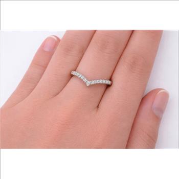 No Reserve 925 Sterling Silver 0.30 Ct Round Cubic Zirconia Ring 7 US Ring Size