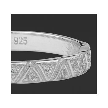 No Reserve 925 Sterling Silver 0.30 Ct Round Cubic Zirconia Ring 7 US Ring Size