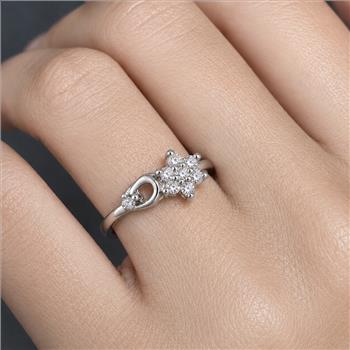 No Reserve 925 Sterling Silver 0.31 Ct Cubic Zirconia Ring 5  US Ring Size
