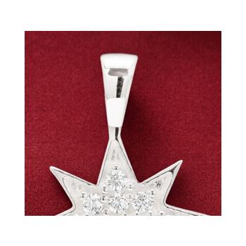 No Reserve 925 Sterling Silver 0.33 Ct Round Cubic Zirconia Pendant