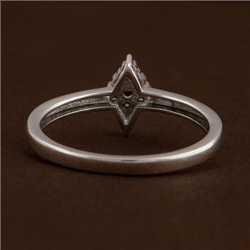 NO RESERVE 925 Sterling Silver 0.35 Ct Round Cubic Zirconia Ring 8 US Ring Size