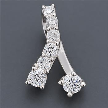 No Reserve 925 Sterling Silver 0.36 Ct Round Cubic Zirconia Pendant