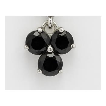 No Reserve 925 Sterling Silver 0.48 Ct Round Black Spinel Pendant