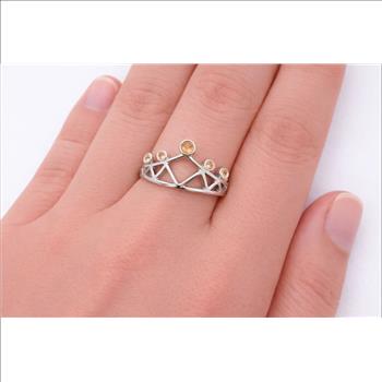 No Reserve 925 Sterling Silver 0.49 Ct Cubic Zirconia Ring