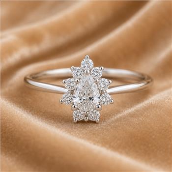 No Reserve 925 Sterling Silver 0.51 Ct Cubic Zirconia Ring 6 US Ring Size