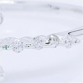 No Reserve 925 Sterling Silver 0.51 Ct Octagon Green Topaz Cubic Zirconia Ring 9 US Ring Size