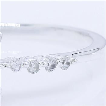 No Reserve 925 Sterling Silver 0.51 Ct Octagon Pink Topaz Cubic Zirconia Ring 9 US Ring Size