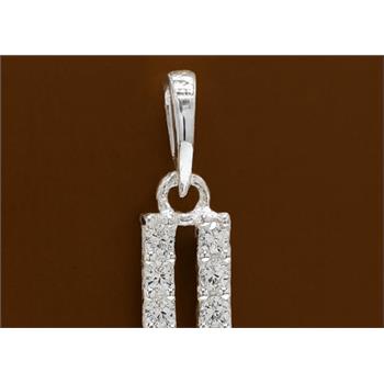 No Reserve 925 Sterling Silver 0.54 Ct Round Cubic Zirconia Pendant