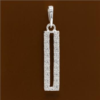 No Reserve 925 Sterling Silver 0.54 Ct Round Cubic Zirconia Pendant