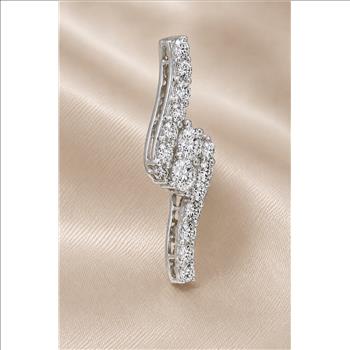 No Reserve 925 Sterling Silver 0.61 Ct Round Cubic Zirconia Pendant