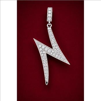 No Reserve 925 Sterling Silver 0.63 Ct Round Cubic Zirconia Pendant