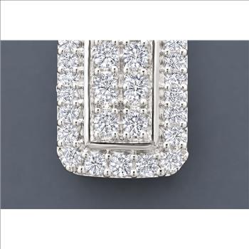 No Reserve 925 Sterling Silver 0.63 Ct Round Cubic Zirconia Pendant