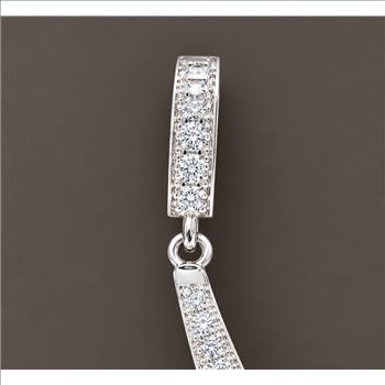 No Reserve 925 Sterling Silver 0.63 Ct Round Cubic Zirconia Pendant