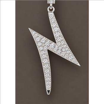 No Reserve 925 Sterling Silver 0.63 Ct Round Cubic Zirconia Pendant