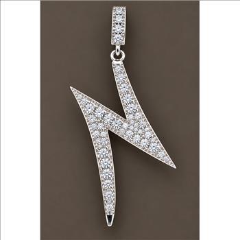 No Reserve 925 Sterling Silver 0.63 Ct Round Cubic Zirconia Pendant