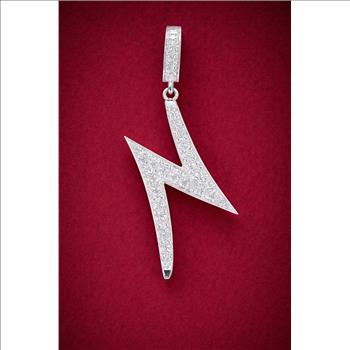 No Reserve 925 Sterling Silver 0.63 Ct Round Cubic Zirconia Pendant