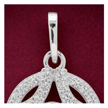 No Reserve 925 Sterling Silver 0.64 Ct Round Cubic Zirconia Pendant